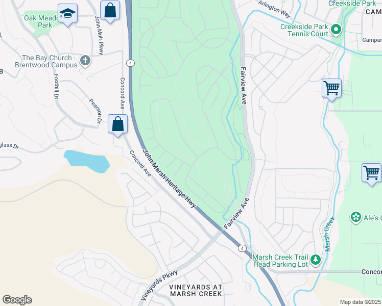 map of restaurants, bars, coffee shops, grocery stores, and more near 742 Richardson Drive in Brentwood