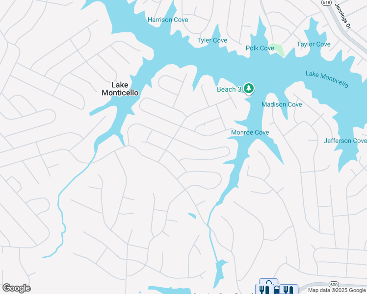 map of restaurants, bars, coffee shops, grocery stores, and more near 46 Amethyst Road in Palmyra