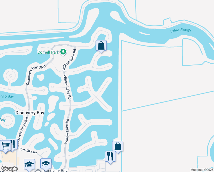 map of restaurants, bars, coffee shops, grocery stores, and more near 5840 Starboard Drive in Discovery Bay