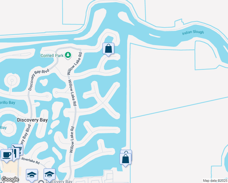 map of restaurants, bars, coffee shops, grocery stores, and more near 5840 Starboard Drive in Discovery Bay