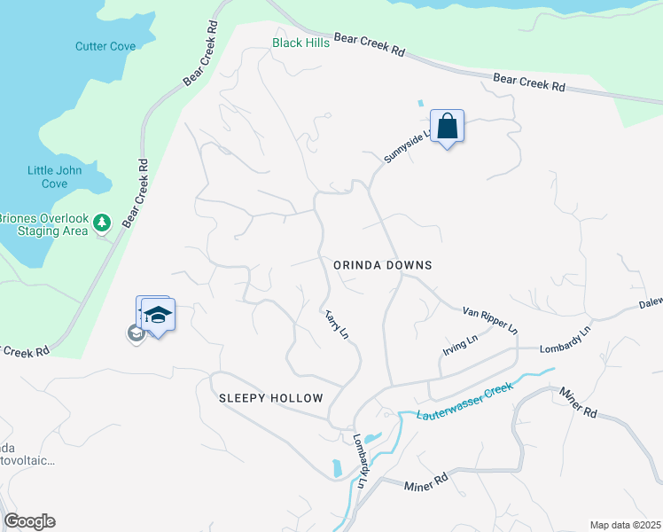map of restaurants, bars, coffee shops, grocery stores, and more near 6 Snowberry Lane in Orinda
