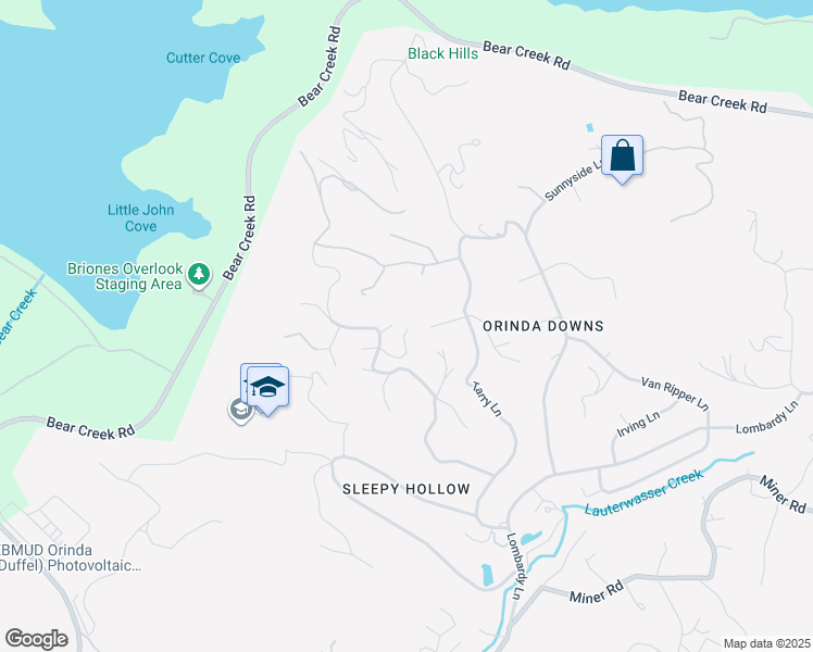 map of restaurants, bars, coffee shops, grocery stores, and more near 42 Tappan Lane in Orinda