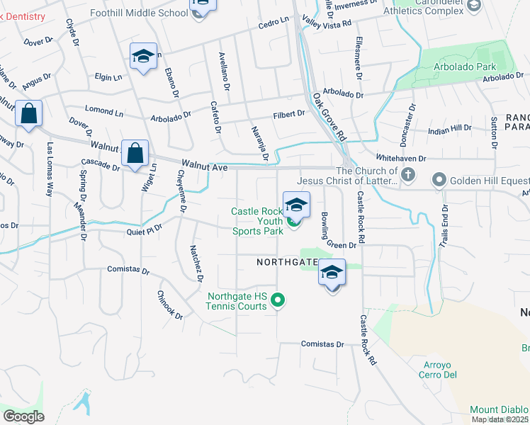 map of restaurants, bars, coffee shops, grocery stores, and more near 797 Hutchinson Road in Walnut Creek
