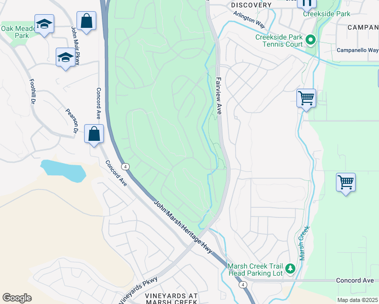 map of restaurants, bars, coffee shops, grocery stores, and more near 667 Baldwin Drive in Brentwood