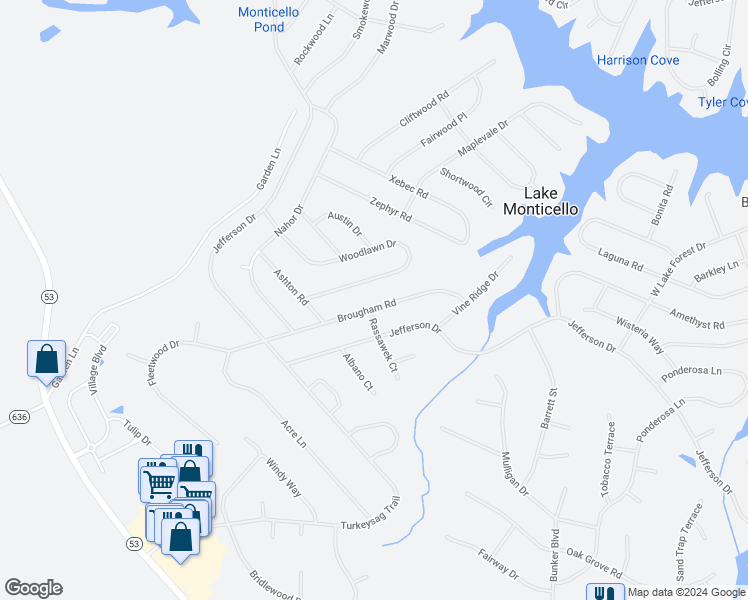 map of restaurants, bars, coffee shops, grocery stores, and more near 28 Brougham Road in Palmyra