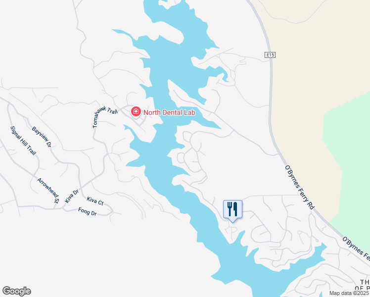 map of restaurants, bars, coffee shops, grocery stores, and more near 6205 Bluff View Road in Copperopolis