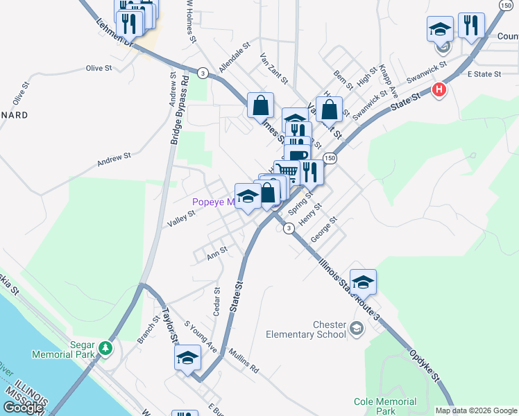 map of restaurants, bars, coffee shops, grocery stores, and more near 921 Swanwick Street in Chester