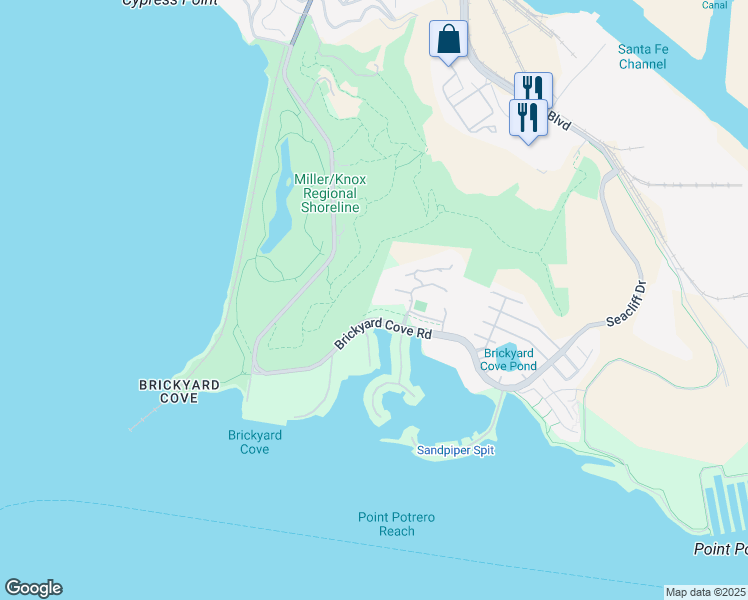 map of restaurants, bars, coffee shops, grocery stores, and more near in North Richmond