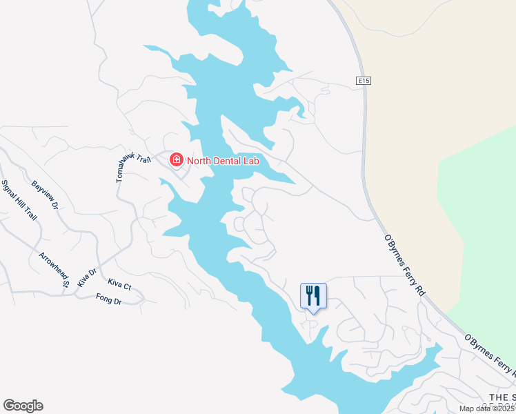 map of restaurants, bars, coffee shops, grocery stores, and more near 6205 Bluff View Road in Copperopolis