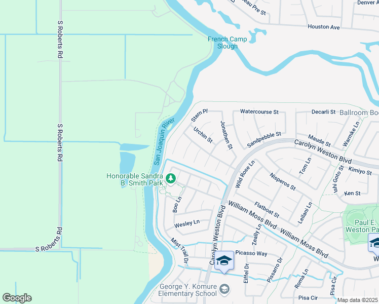 map of restaurants, bars, coffee shops, grocery stores, and more near 2428 Shell Court in Stockton