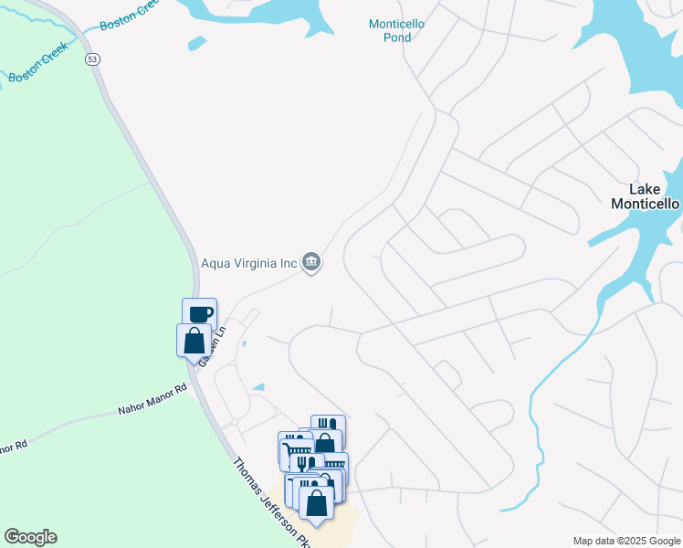 map of restaurants, bars, coffee shops, grocery stores, and more near 345 Jefferson Drive in Palmyra