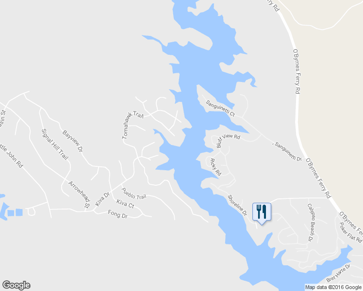map of restaurants, bars, coffee shops, grocery stores, and more near 4459 Council Trail in Copperopolis