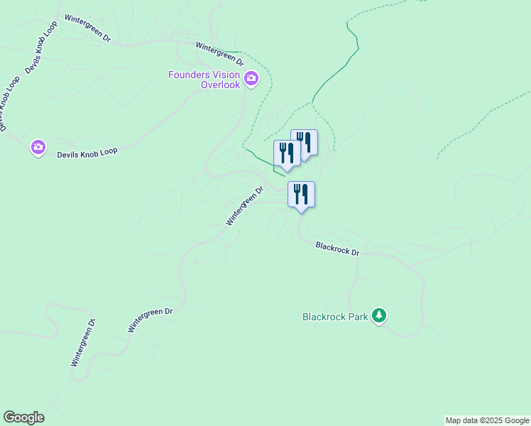 map of restaurants, bars, coffee shops, grocery stores, and more near 2410 Wintergreen Drive in Roseland
