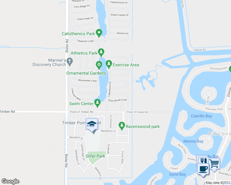 map of restaurants, bars, coffee shops, grocery stores, and more near 3627 Otter Brook Loop in Discovery Bay