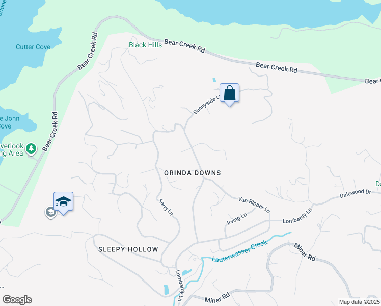 map of restaurants, bars, coffee shops, grocery stores, and more near 2 Crane Court in Orinda