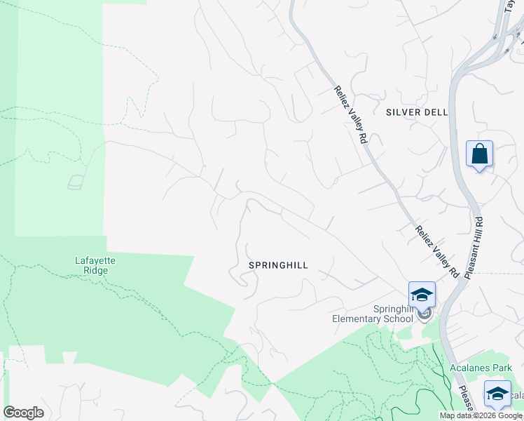 map of restaurants, bars, coffee shops, grocery stores, and more near 11 Leslyn Lane in Lafayette