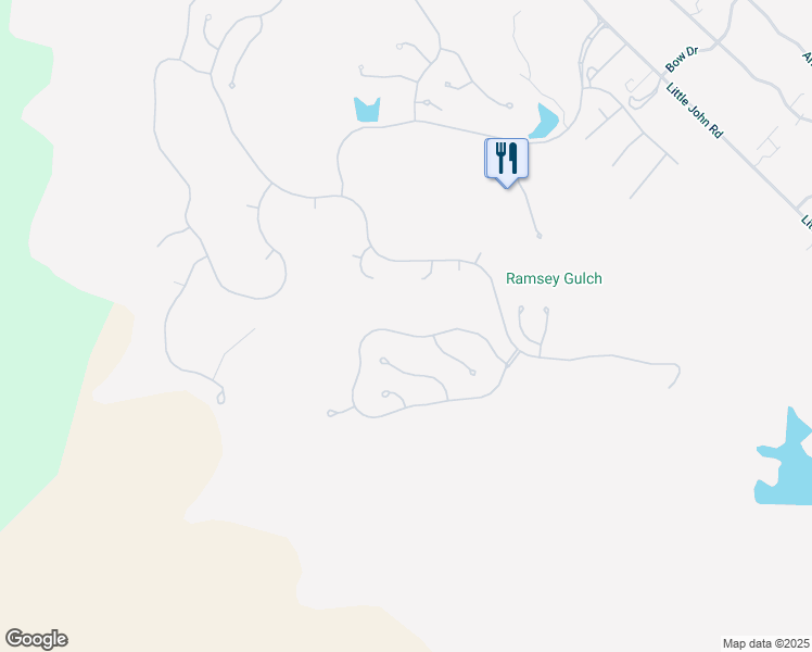 map of restaurants, bars, coffee shops, grocery stores, and more near 1201 Knolls Drive in Copperopolis
