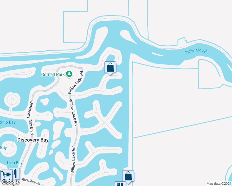 map of restaurants, bars, coffee shops, grocery stores, and more near 5690 Beaver Lane in Discovery Bay