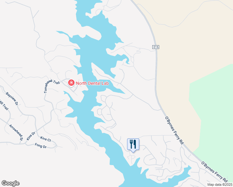 map of restaurants, bars, coffee shops, grocery stores, and more near 6094 Bluff View Road in Copperopolis