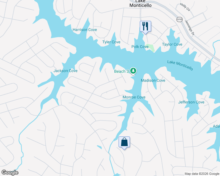 map of restaurants, bars, coffee shops, grocery stores, and more near 5-15 Bellavista Road in Palmyra