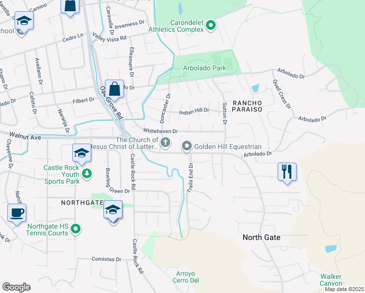 map of restaurants, bars, coffee shops, grocery stores, and more near 767 North Gate Place in Walnut Creek