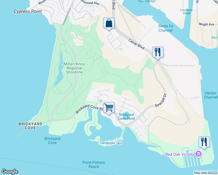 map of restaurants, bars, coffee shops, grocery stores, and more near 1400 Pinnacle Court in Richmond