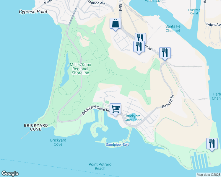 map of restaurants, bars, coffee shops, grocery stores, and more near 1400 Pinnacle Court in Richmond