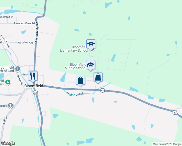 map of restaurants, bars, coffee shops, grocery stores, and more near 321-351 Arnold Lane in Bloomfield