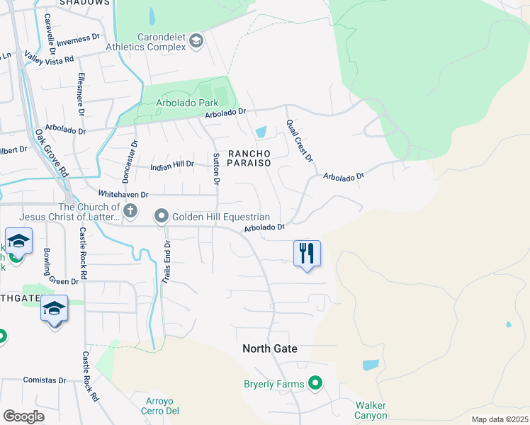 map of restaurants, bars, coffee shops, grocery stores, and more near 3630 Shukla Court in Walnut Creek