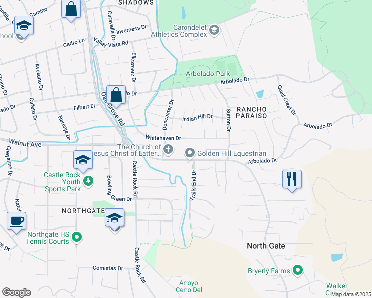 map of restaurants, bars, coffee shops, grocery stores, and more near 743 North Gate Place in Walnut Creek