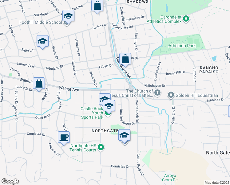 map of restaurants, bars, coffee shops, grocery stores, and more near 1413 Walnut Avenue in Walnut Creek