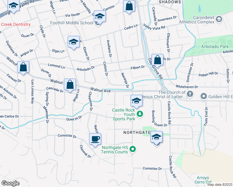 map of restaurants, bars, coffee shops, grocery stores, and more near 700 Snyder Lane in Walnut Creek