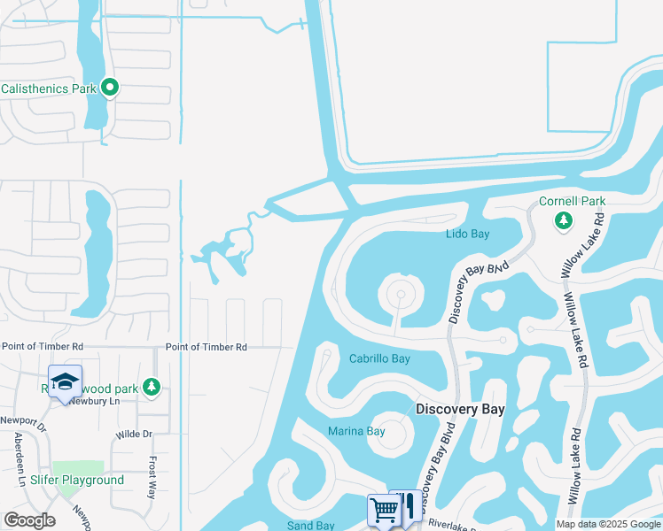 map of restaurants, bars, coffee shops, grocery stores, and more near 4800 Discovery Point in Discovery Bay