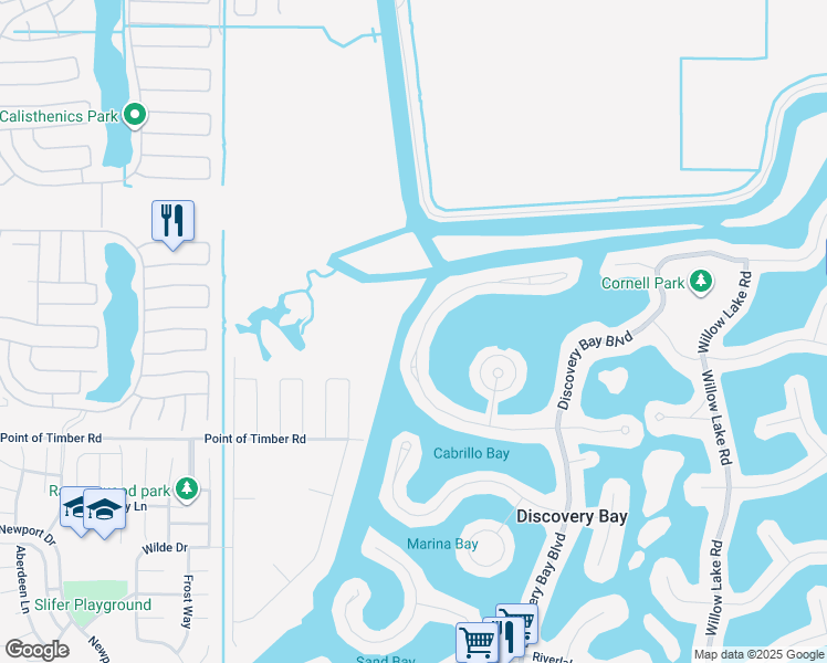 map of restaurants, bars, coffee shops, grocery stores, and more near 4800 Discovery Point in Discovery Bay