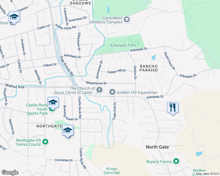 map of restaurants, bars, coffee shops, grocery stores, and more near 743 North Gate Place in Walnut Creek