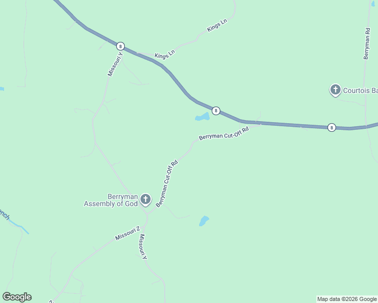 map of restaurants, bars, coffee shops, grocery stores, and more near 20 Berryman Cut-Off Rd in Steelville