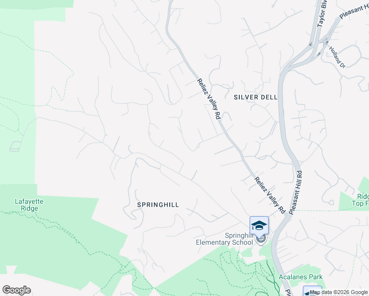 map of restaurants, bars, coffee shops, grocery stores, and more near 3363 McGraw Lane in Lafayette