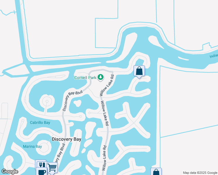 map of restaurants, bars, coffee shops, grocery stores, and more near 737 Willow Lake Road in Discovery Bay