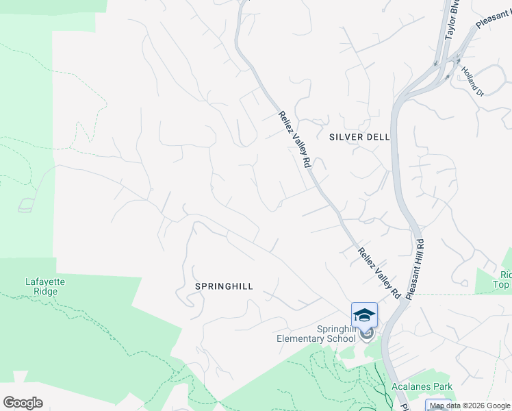 map of restaurants, bars, coffee shops, grocery stores, and more near 3363 McGraw Lane in Lafayette
