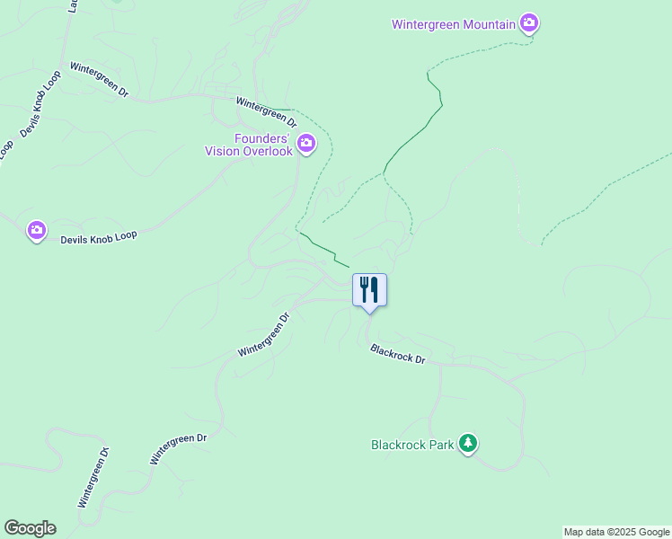 map of restaurants, bars, coffee shops, grocery stores, and more near 164 Mountain Inn Loop in Wintergreen Resort