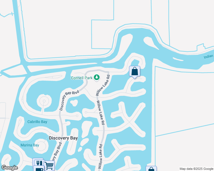 map of restaurants, bars, coffee shops, grocery stores, and more near 641 Willow Lake Road in Discovery Bay