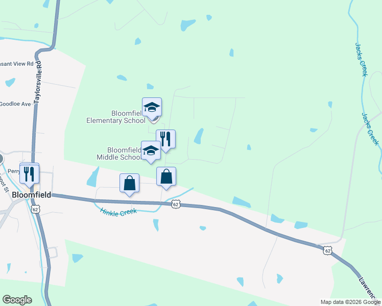 map of restaurants, bars, coffee shops, grocery stores, and more near 100 Apache Court in Bloomfield
