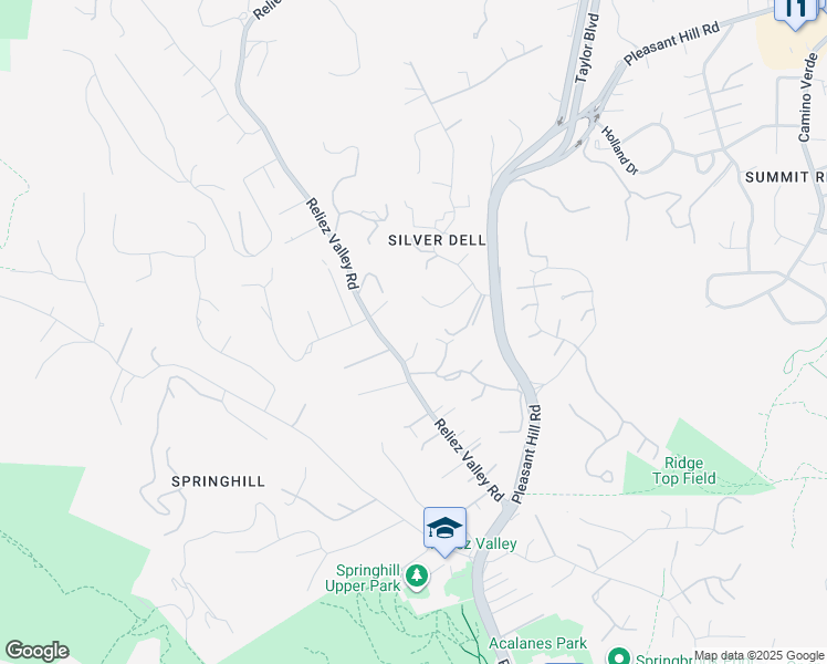 map of restaurants, bars, coffee shops, grocery stores, and more near 1404 Reliez Valley Road in Lafayette