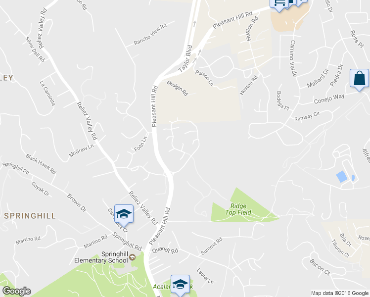 map of restaurants, bars, coffee shops, grocery stores, and more near 1943 Highridge Court in Walnut Creek