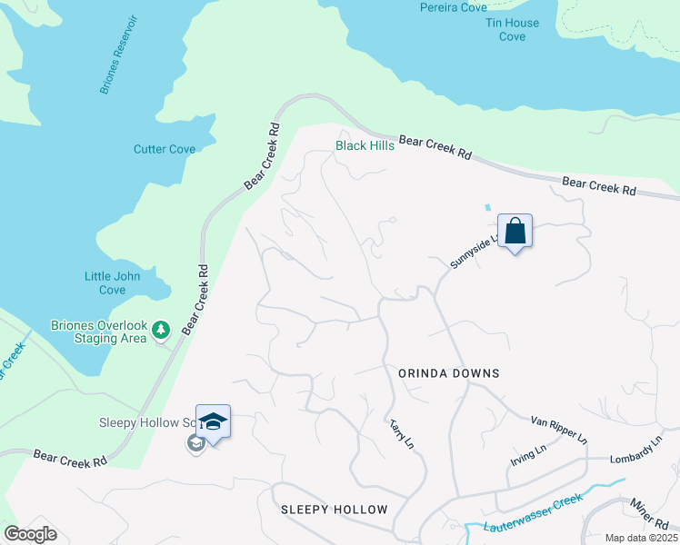 map of restaurants, bars, coffee shops, grocery stores, and more near 233 Melody Lane in Orinda