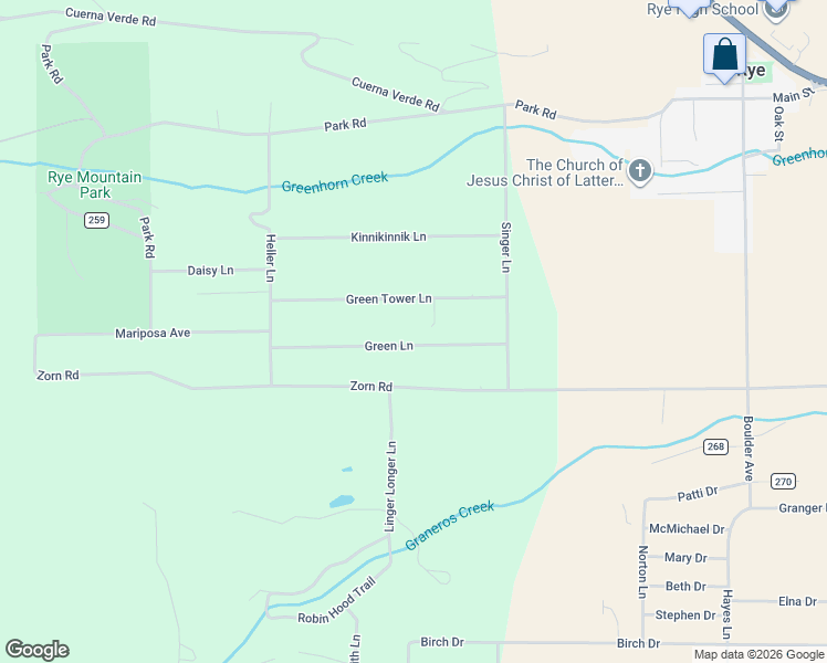 map of restaurants, bars, coffee shops, grocery stores, and more near 8247 Green Lane in Rye