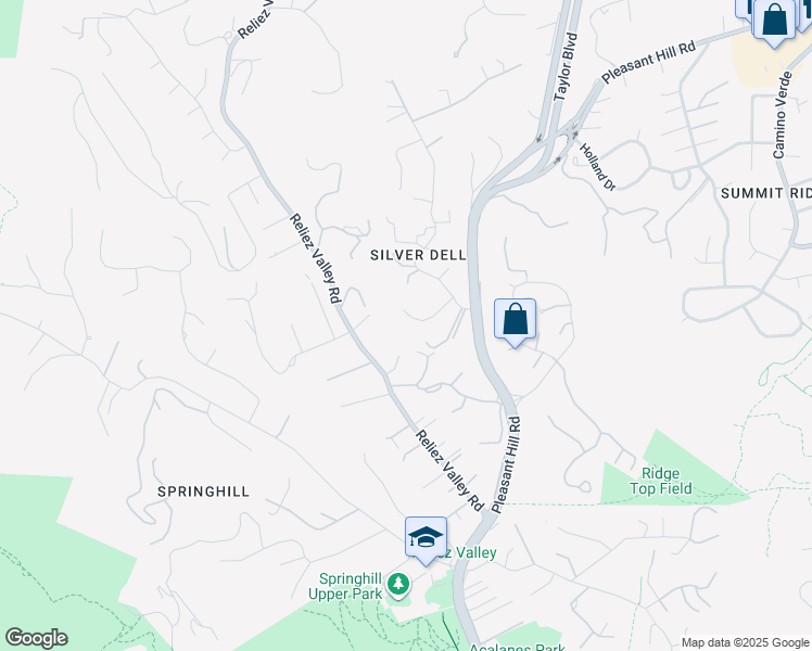 map of restaurants, bars, coffee shops, grocery stores, and more near 1404 Reliez Valley Road in Lafayette
