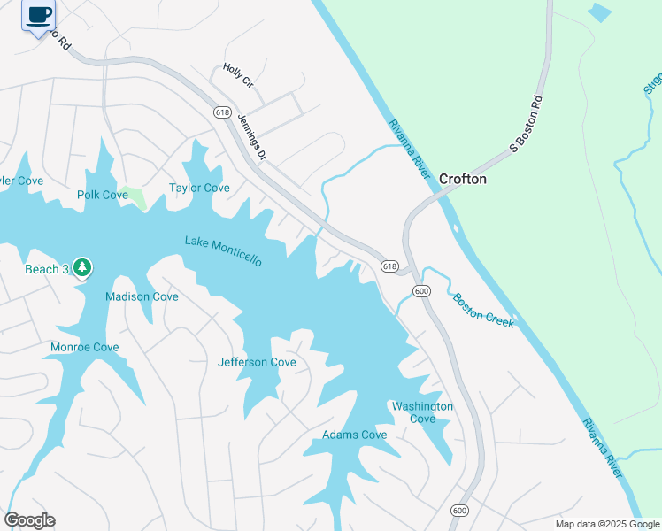 map of restaurants, bars, coffee shops, grocery stores, and more near 9 Marina Point in Palmyra