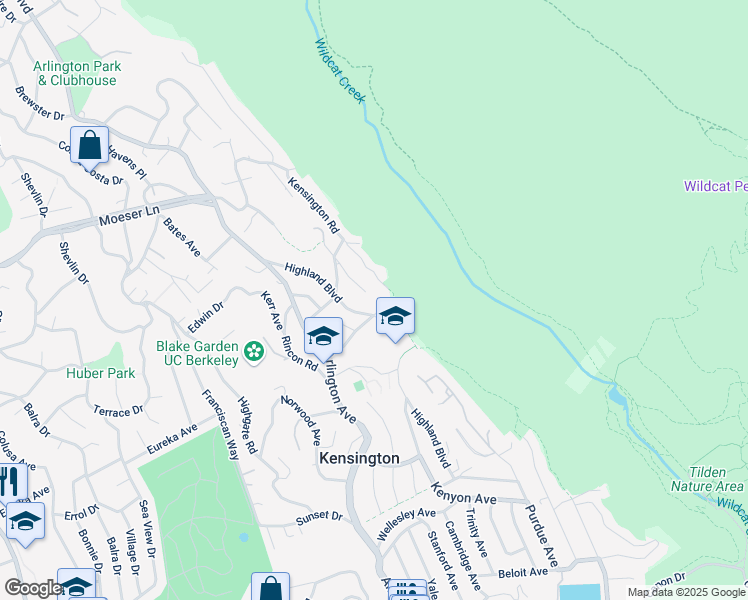 map of restaurants, bars, coffee shops, grocery stores, and more near 158 Lawson Road in Kensington