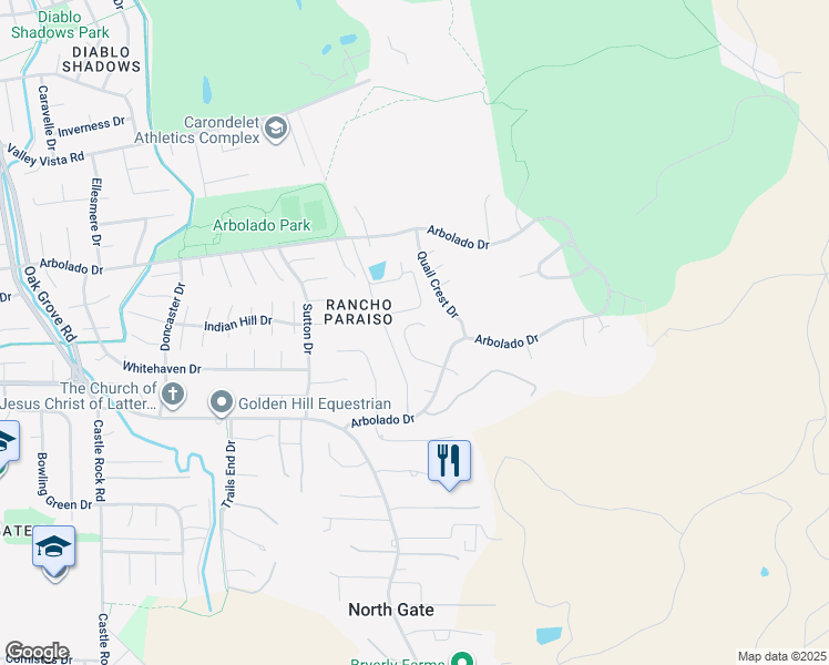 map of restaurants, bars, coffee shops, grocery stores, and more near 768 Woodwind Place in Walnut Creek